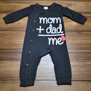 Unisex Infant Black LS Jumper "Mom + Dad = Me" - Size 0-3M